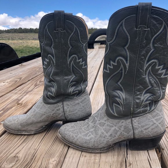 Nocona Black Elephant Skin Boots 